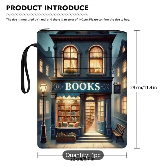 Charming Bookstore Tablet Case or book sleeve - Picture 3 of 4